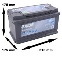 Exide EA852 Premium Carbon Boost Starterbatterie 12 V 85...