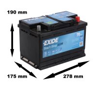 Exide EK700 Start-Stop AGM 12 V 70 Ah 760 A (EN)